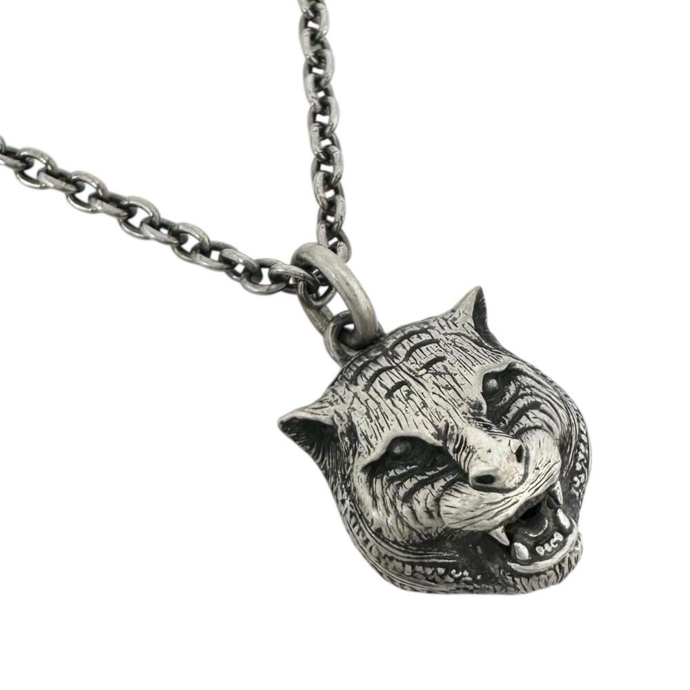 GUCCI Cat Head Necklace 433608 J8400 0811 SV925 Silver Men's